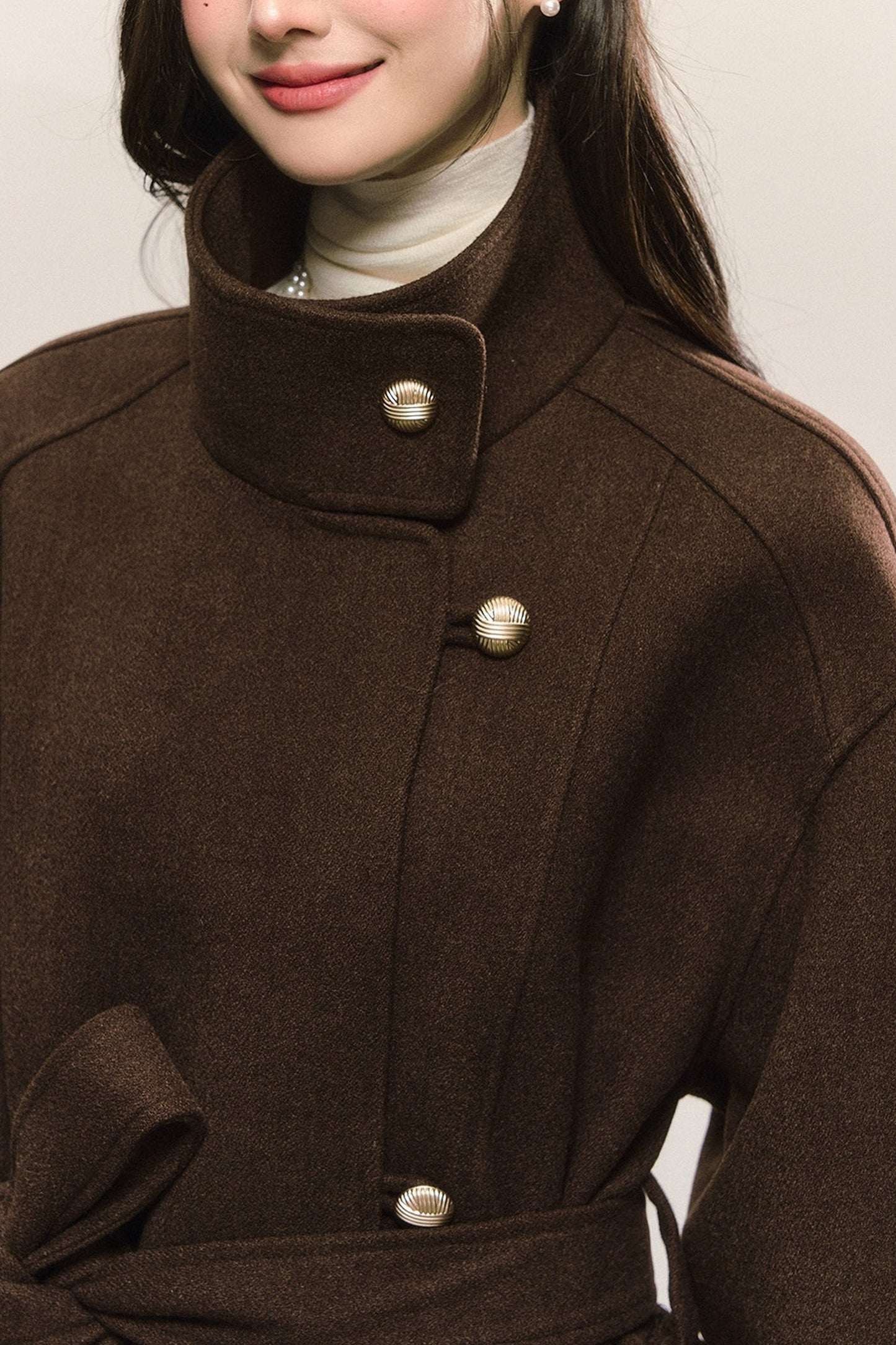 Retro Woolen Stand-Collar Coat