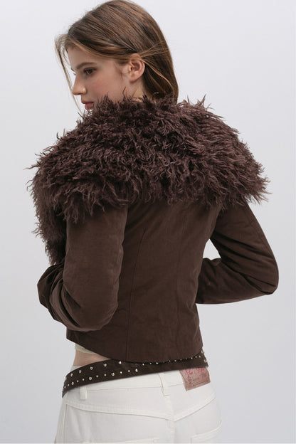 Fur Collar Shawl Down Jacket