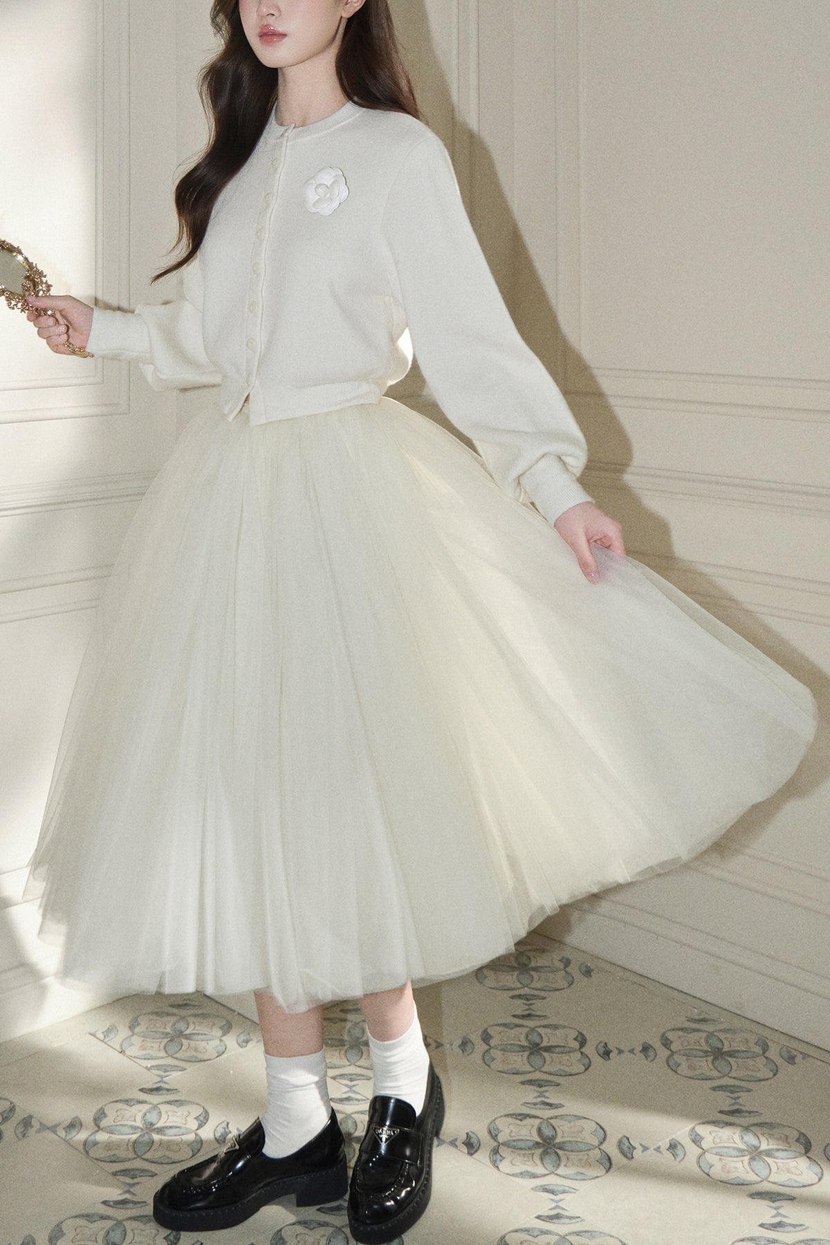 White Mesh Tutu Skirt