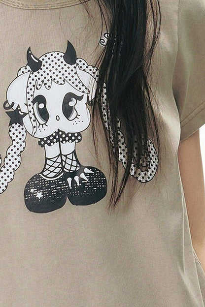 Spice Girl Washed Vintage Print Blouse