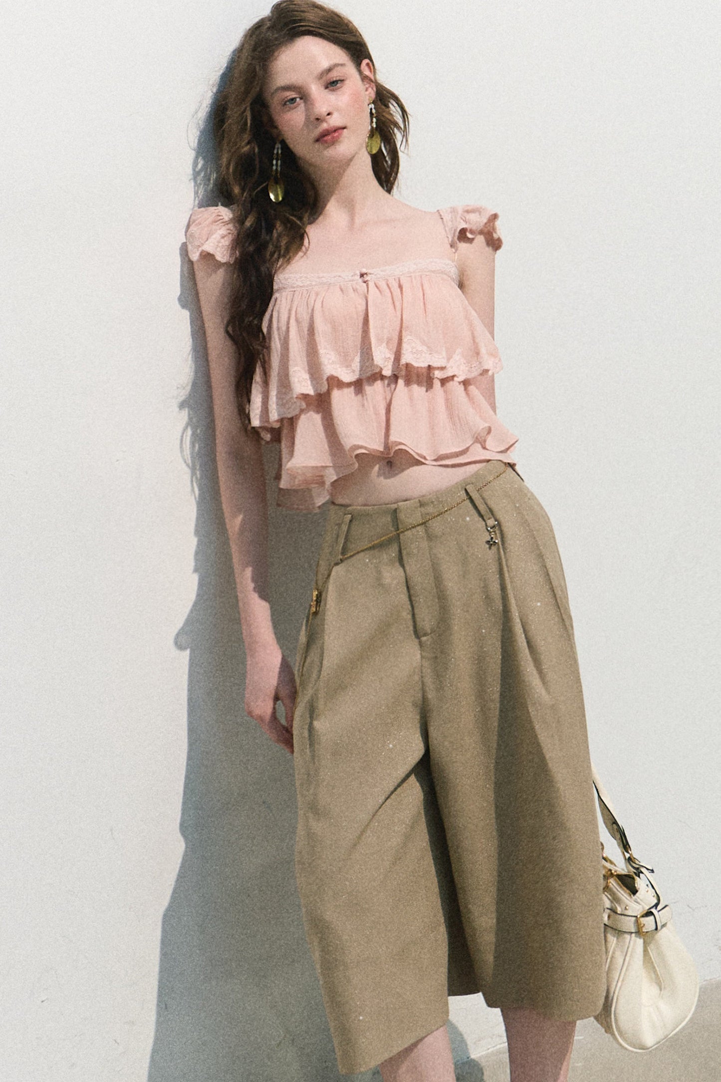 Colorful Lyocell Linen Capri Pants