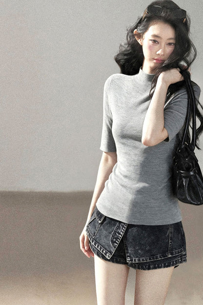Conjunto de chaqueta y top de capa base de punto