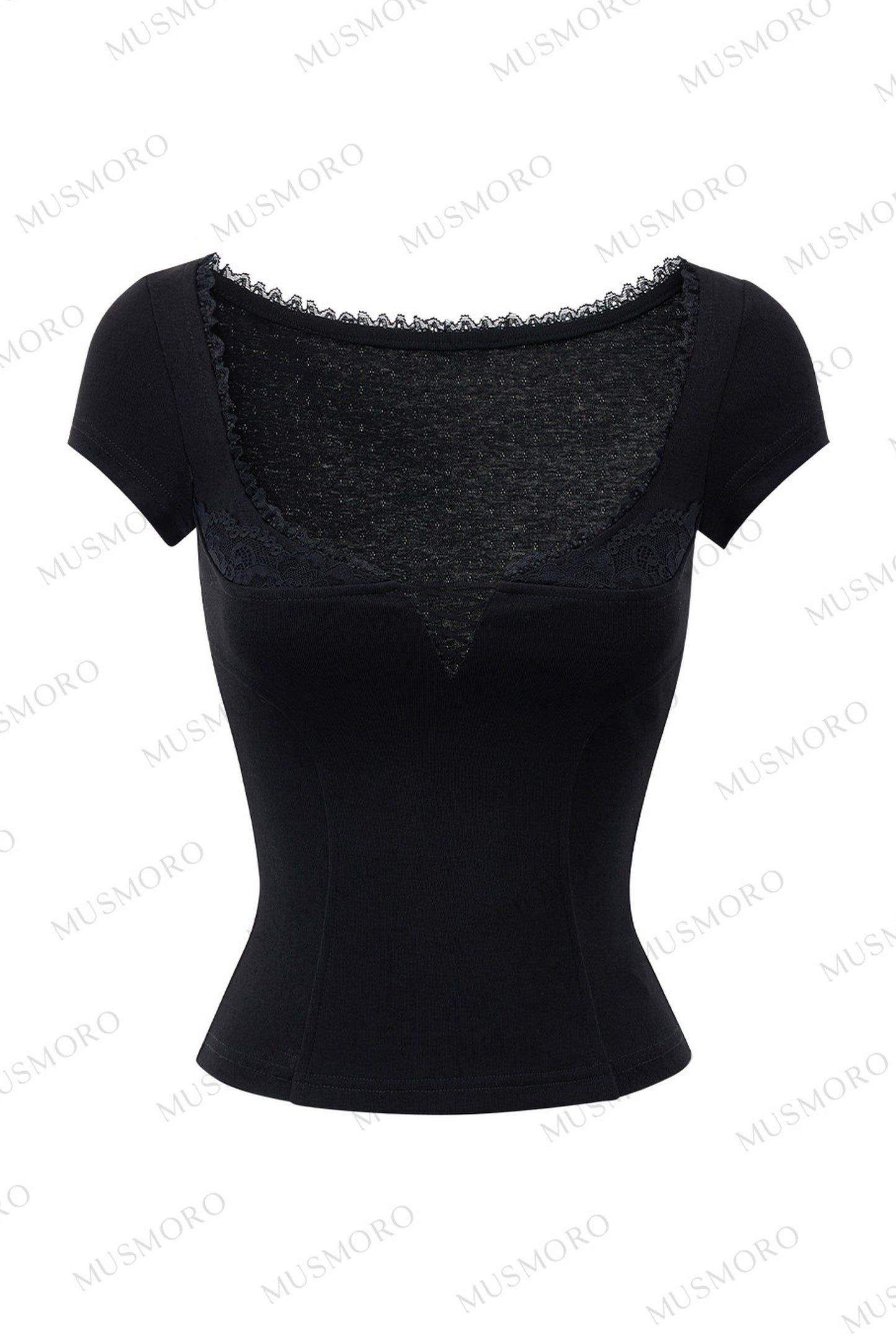 Ruffled Lace Trim Blouse