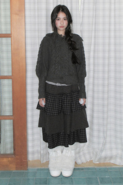 High-Waisted Plaid Cake Skirt
