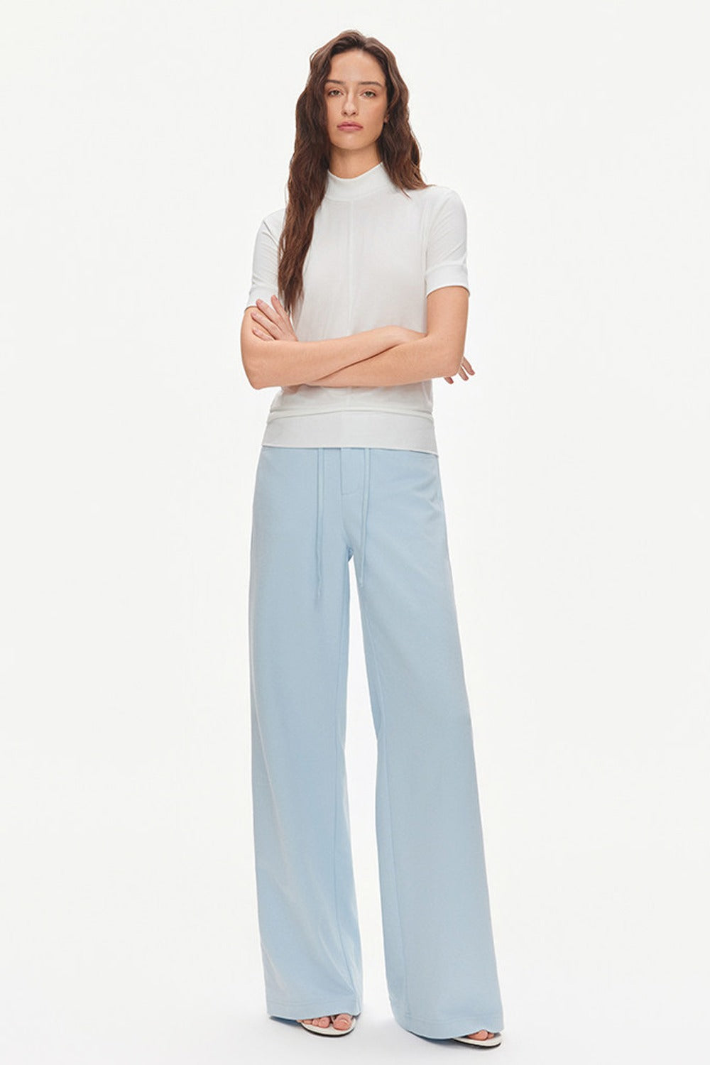 Drawstring Wide-Leg Trousers