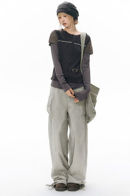 Hollow-out Short Sleeve Knit Cardigan