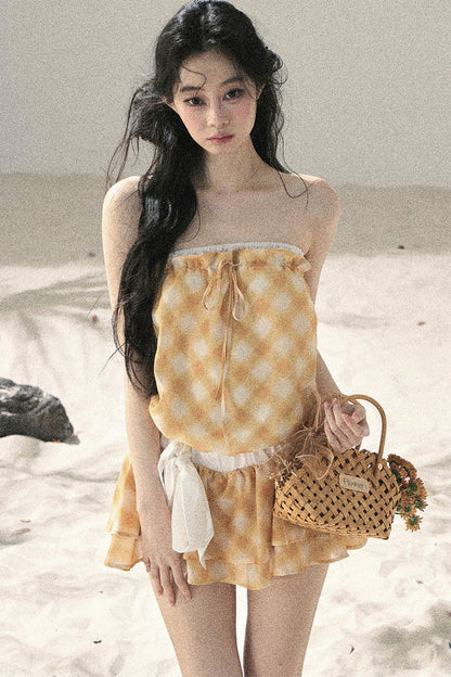 One-Shoulder French Quilted Dress