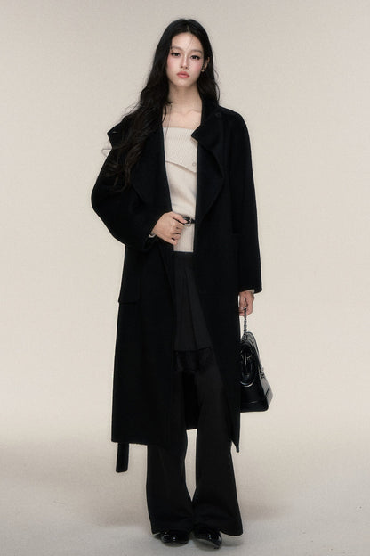 Single Button Double-Sided Wool Coat