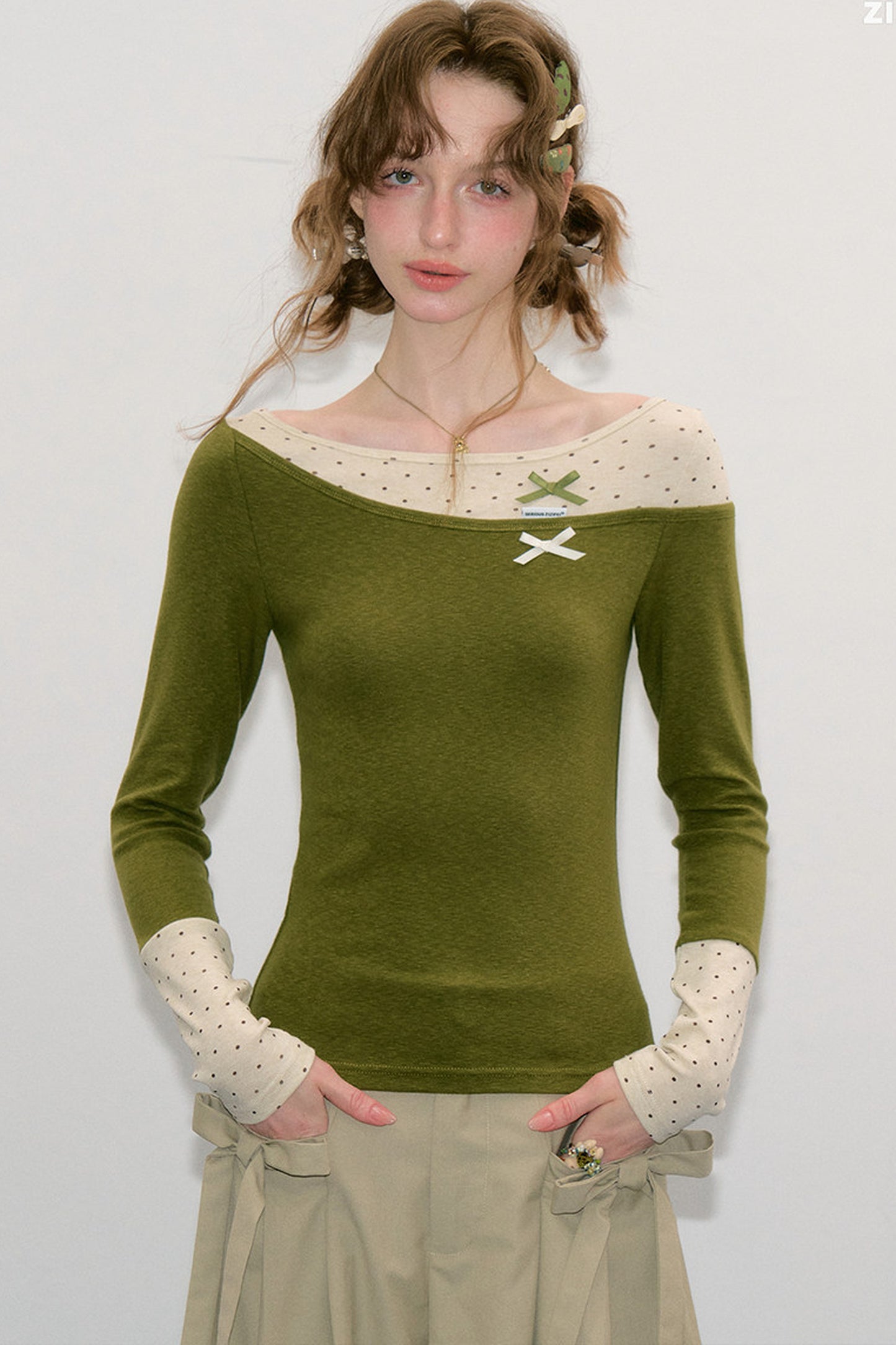 Polka Dot Knit Top