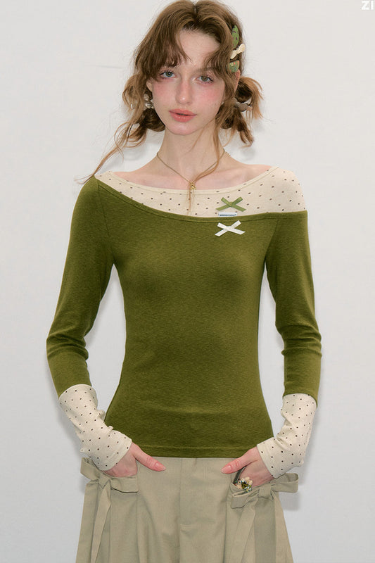 Polka Dot Knit Top