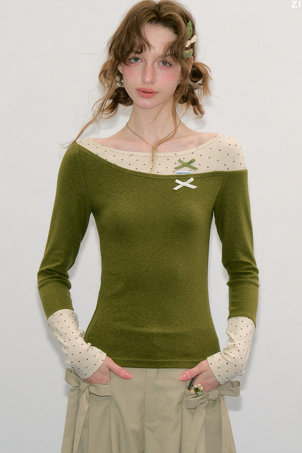 Polka Dot Knit Top