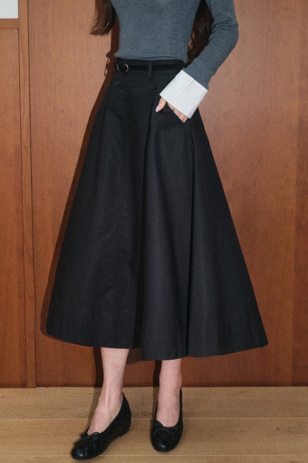 High-Waisted A-Line Skirt and Top Set-Up