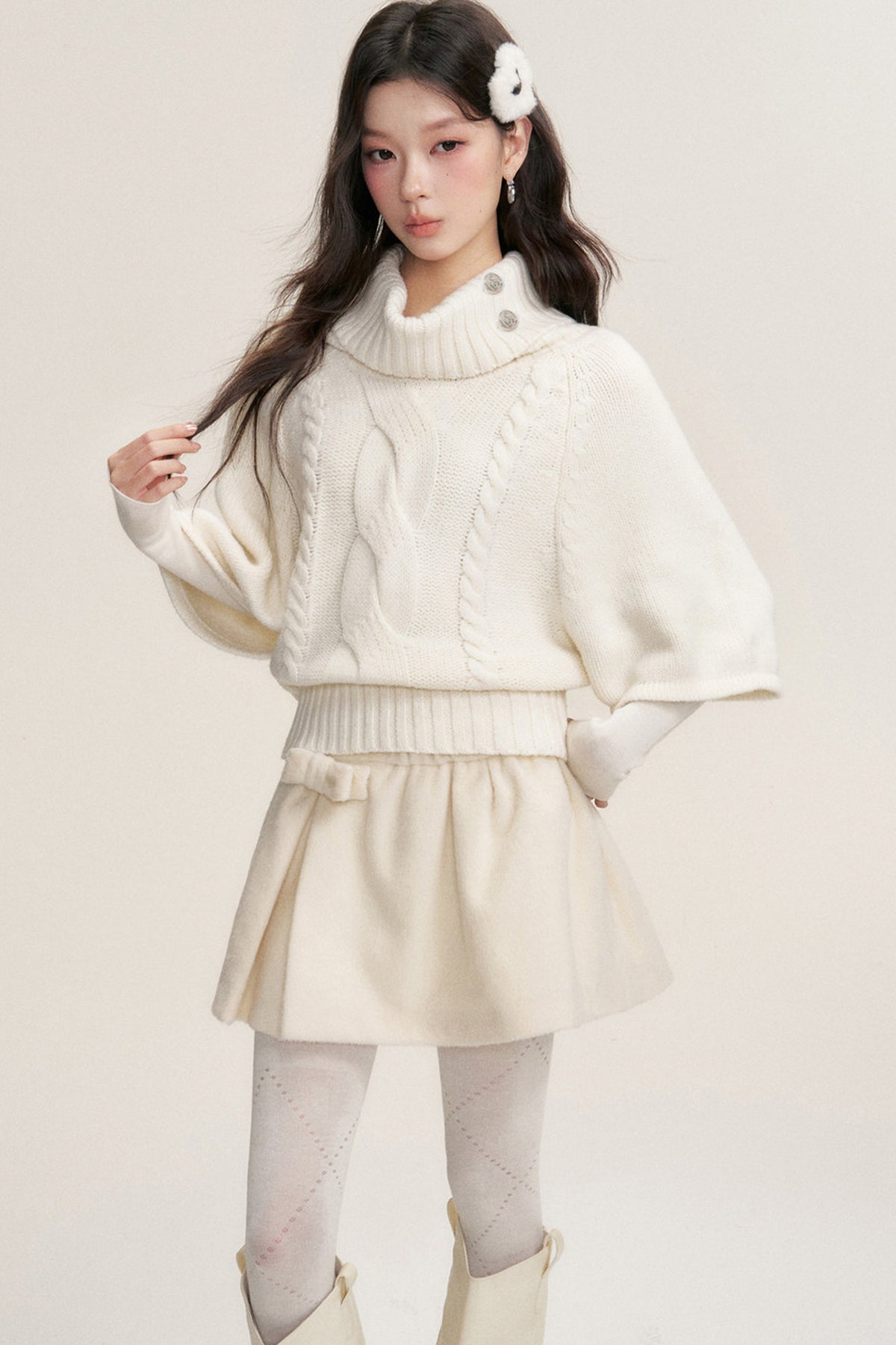 Twisted Cable Pullover Batwing Sweater