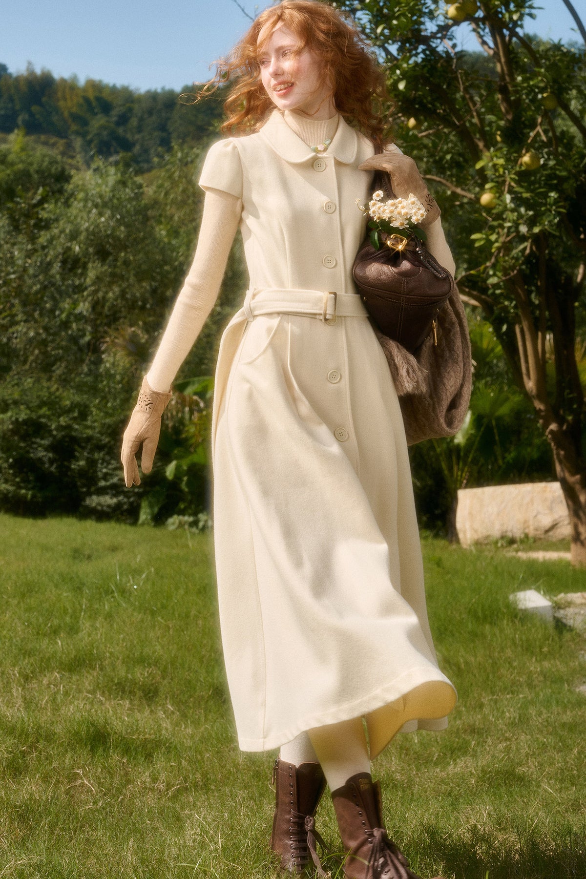 Retro Wool Doll Collar Dress