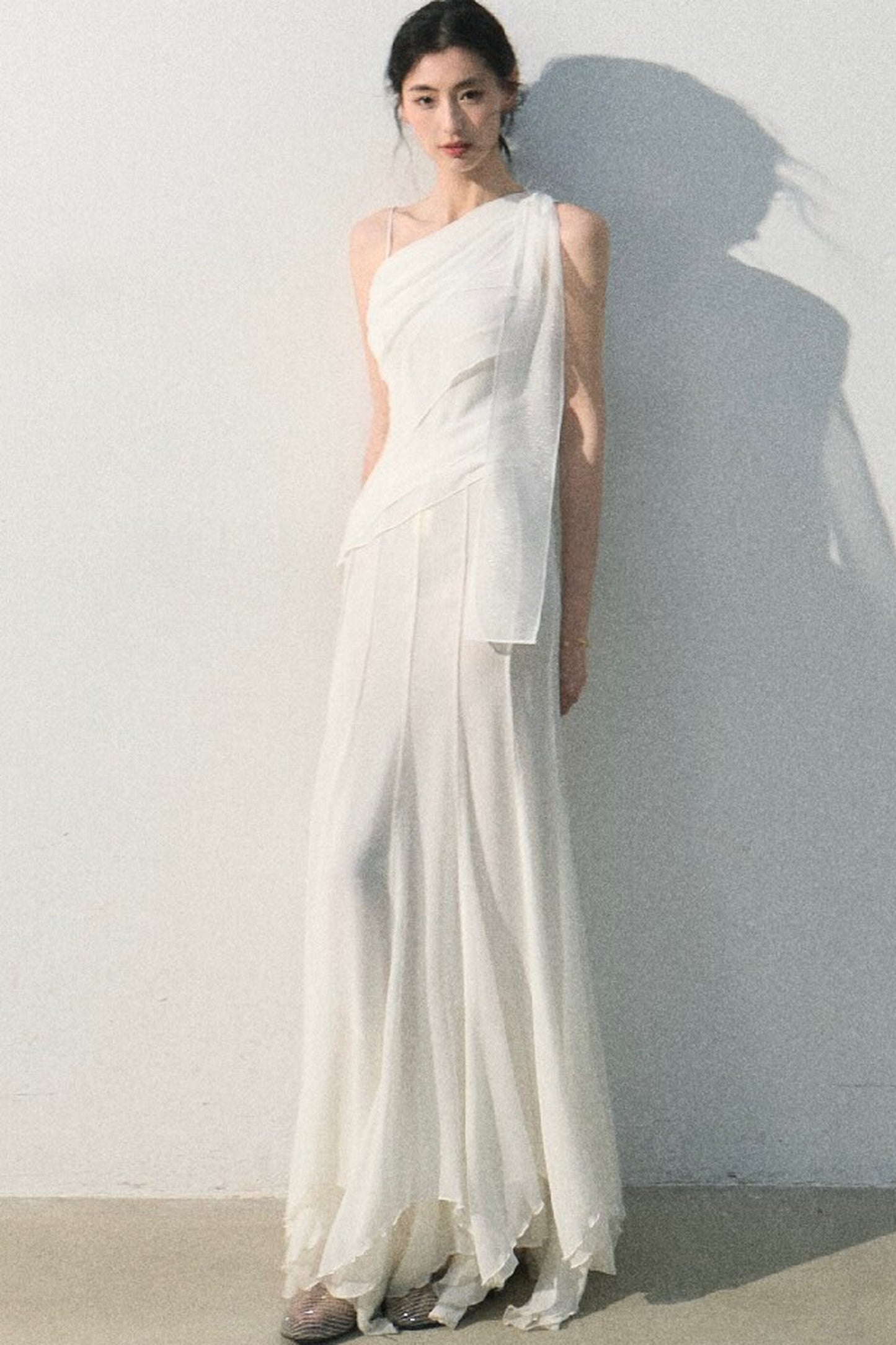 Asymmetrical Shoulder-Cut Tank Top