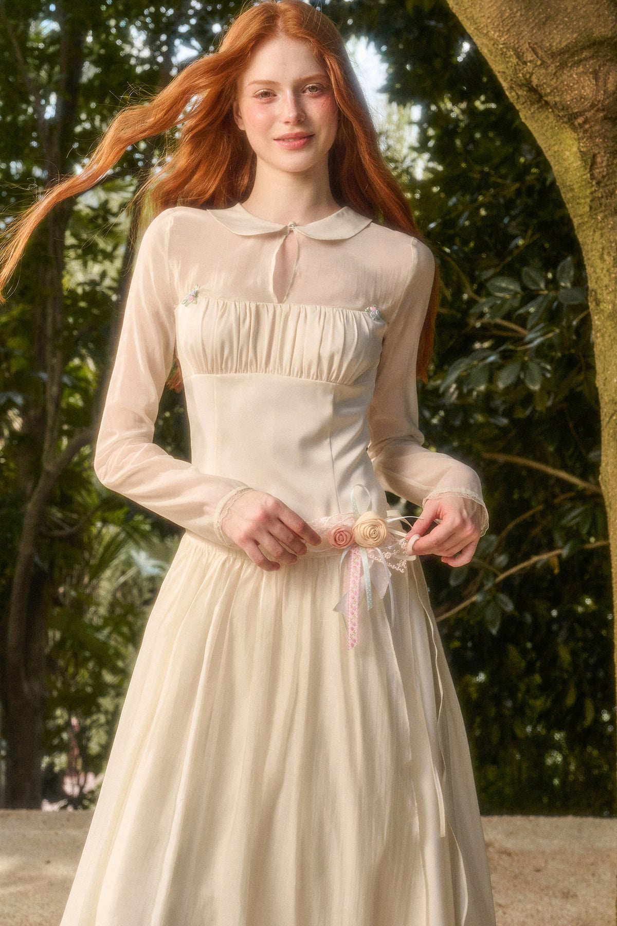 Satin Tencel Lapel Dress