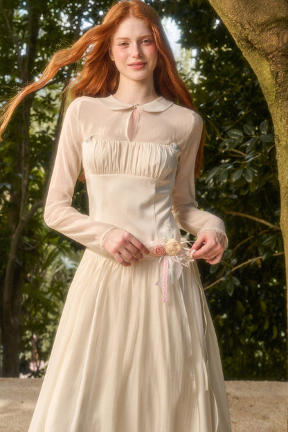 Satin Tencel Lapel Dress