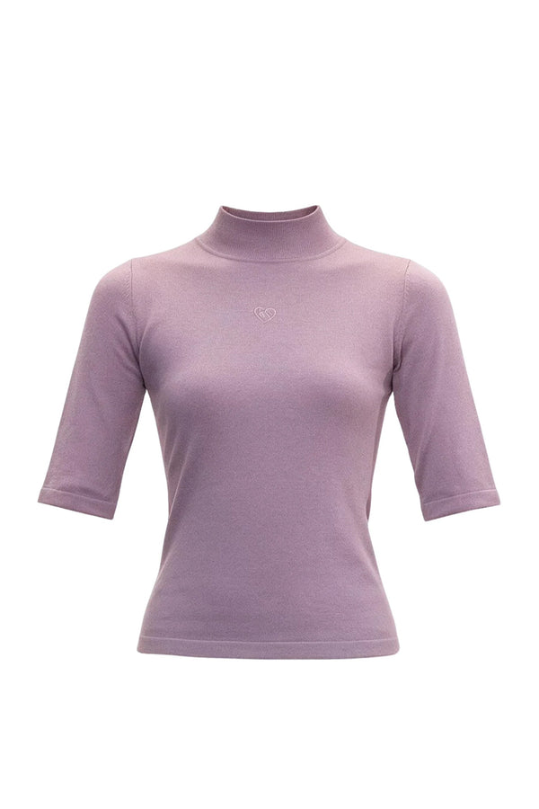 Slim-Fit Half-High Collar Knit Base Top