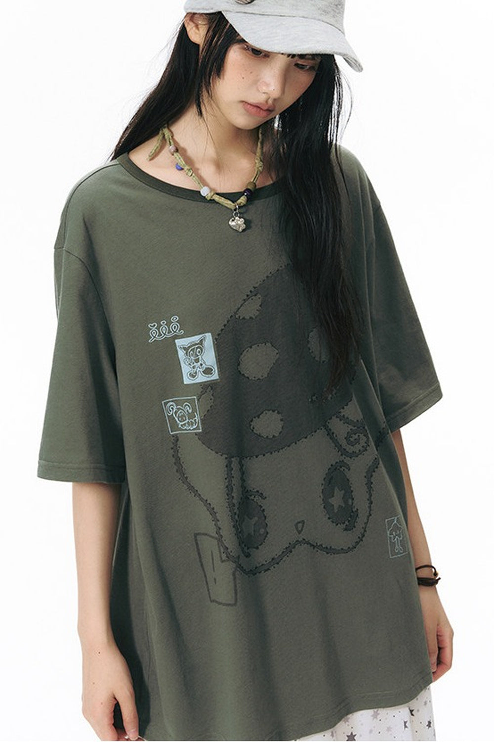 Starwii blusa oversize stampata