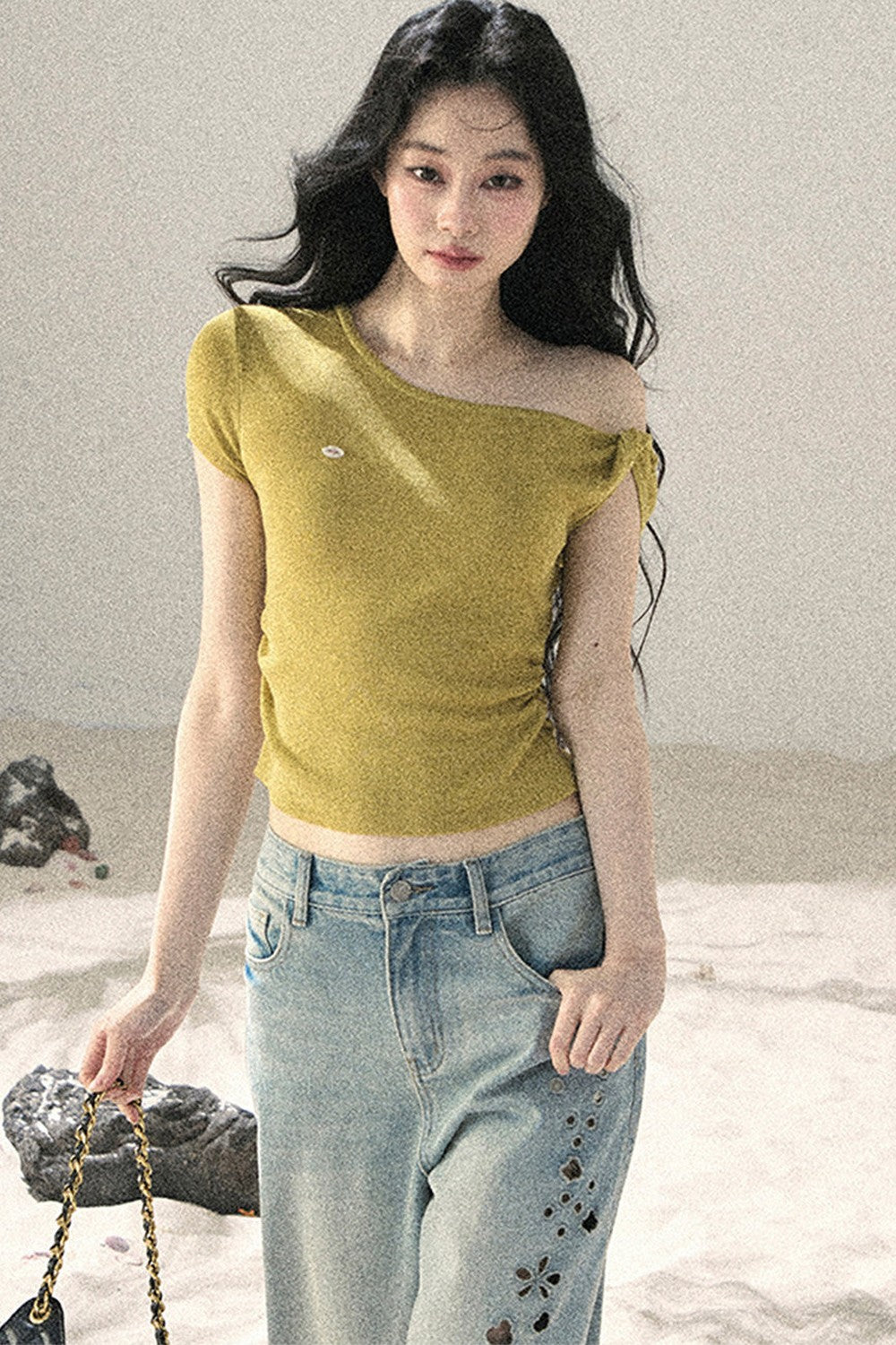 Asymmetrical Knot Crop Top