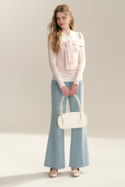 Off-Shoulder Layered-Look Tie Top