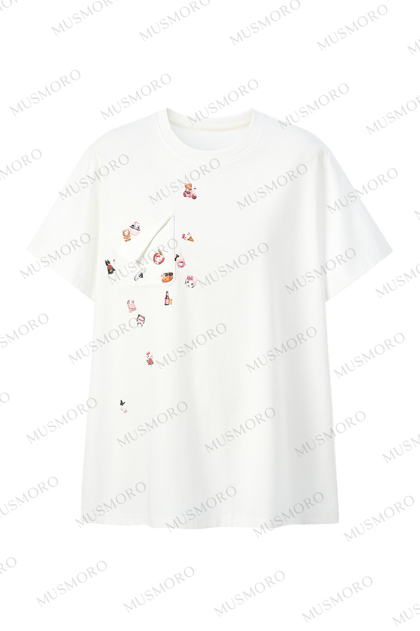 Meow-Chan Print Oversized Blouse