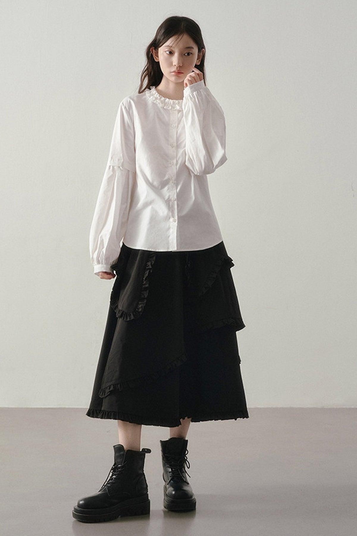 Irregular Layered-Look A-Line Dress