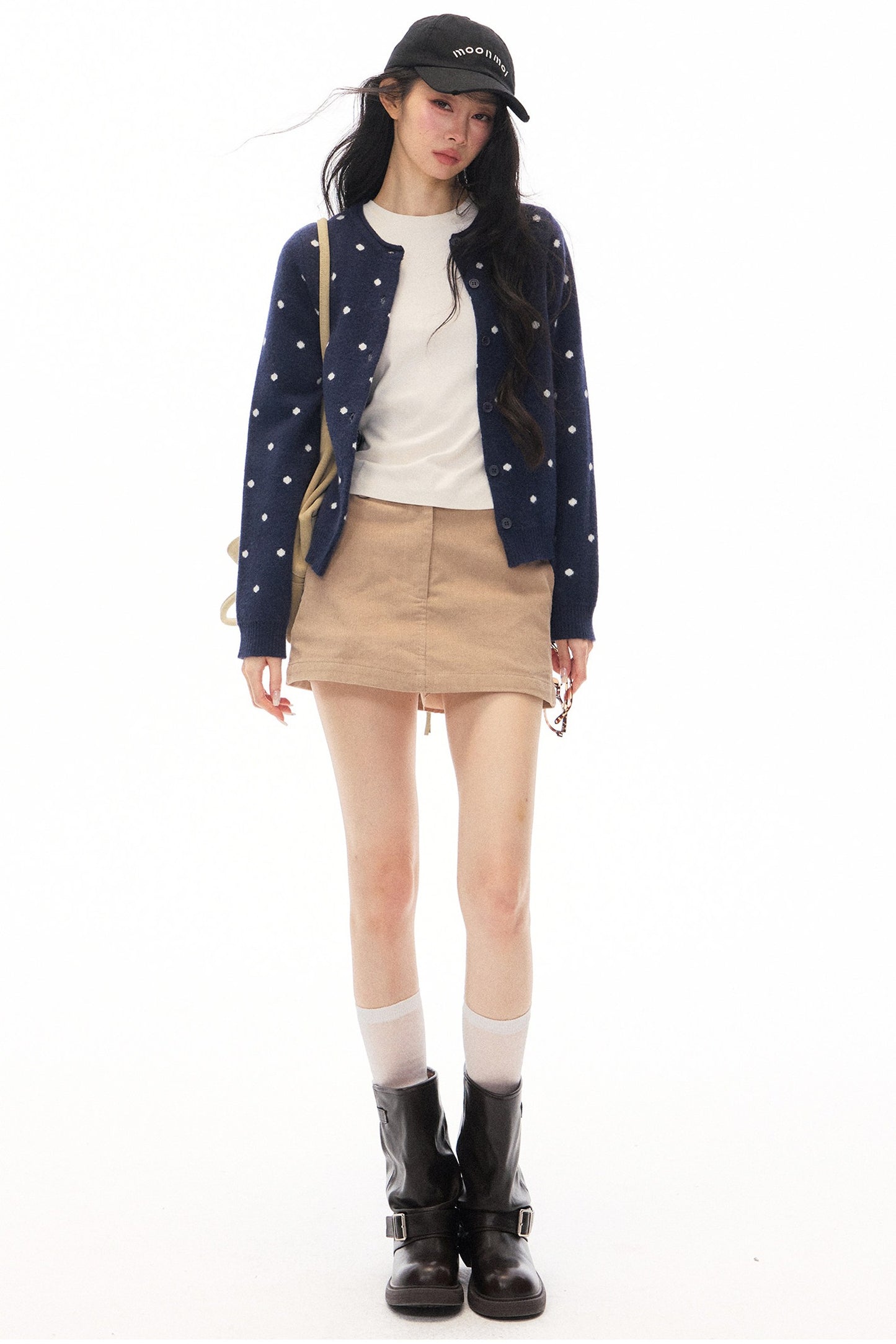 Polka Dot Knit Cardigan