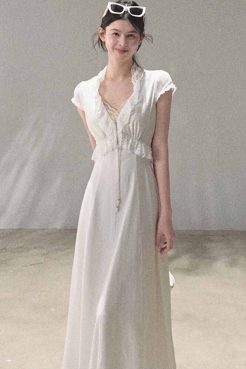Lyocell Linen Lace Dress Set