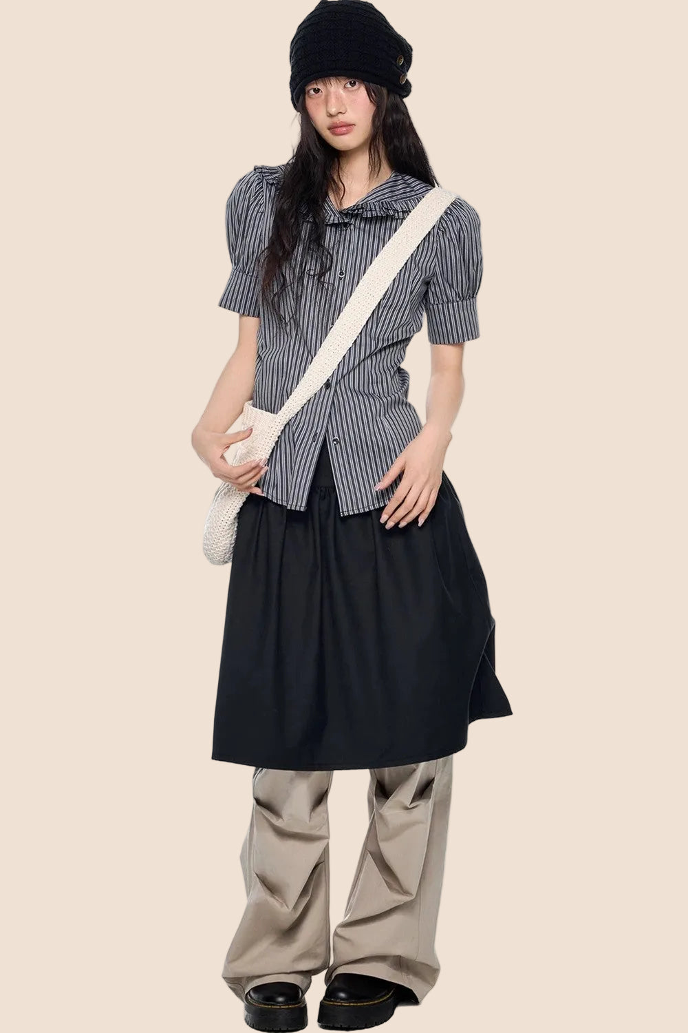 Striped Puff Sleeve Shirt