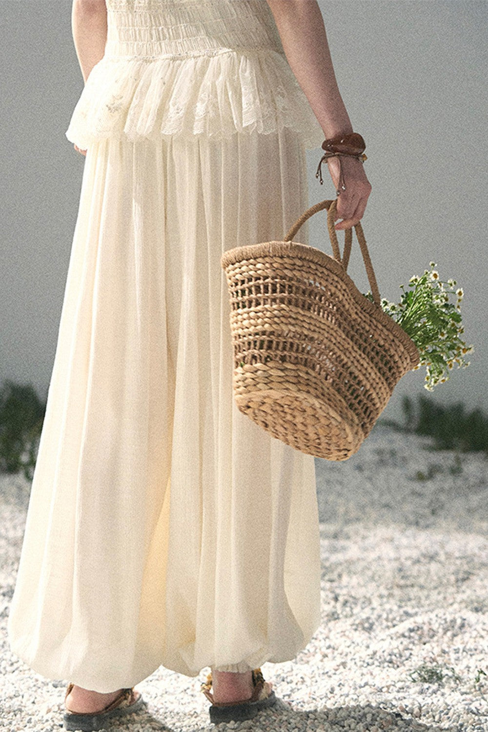 French Lace Summer Top and Pants Set