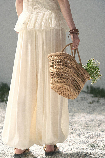French Lace Summer Top and Pants Set