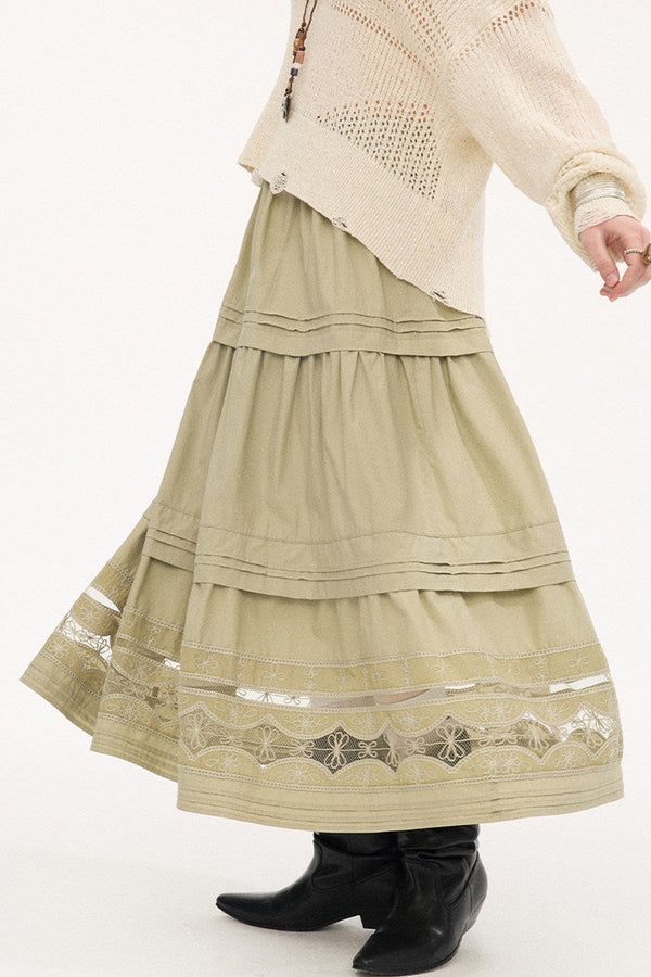 Elegant Lace A-Line Skirt