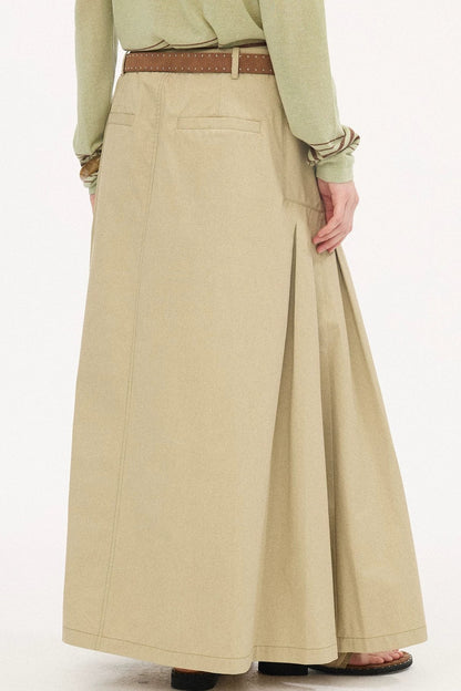Pleated Pocket Umbrella Skirt