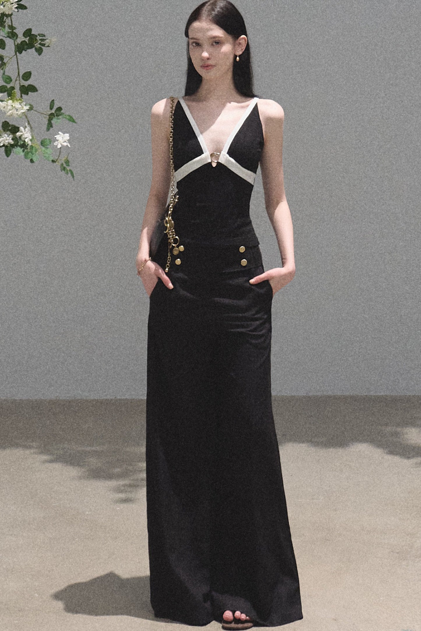 Retro Drapey High-Waisted Wide-Leg Pants