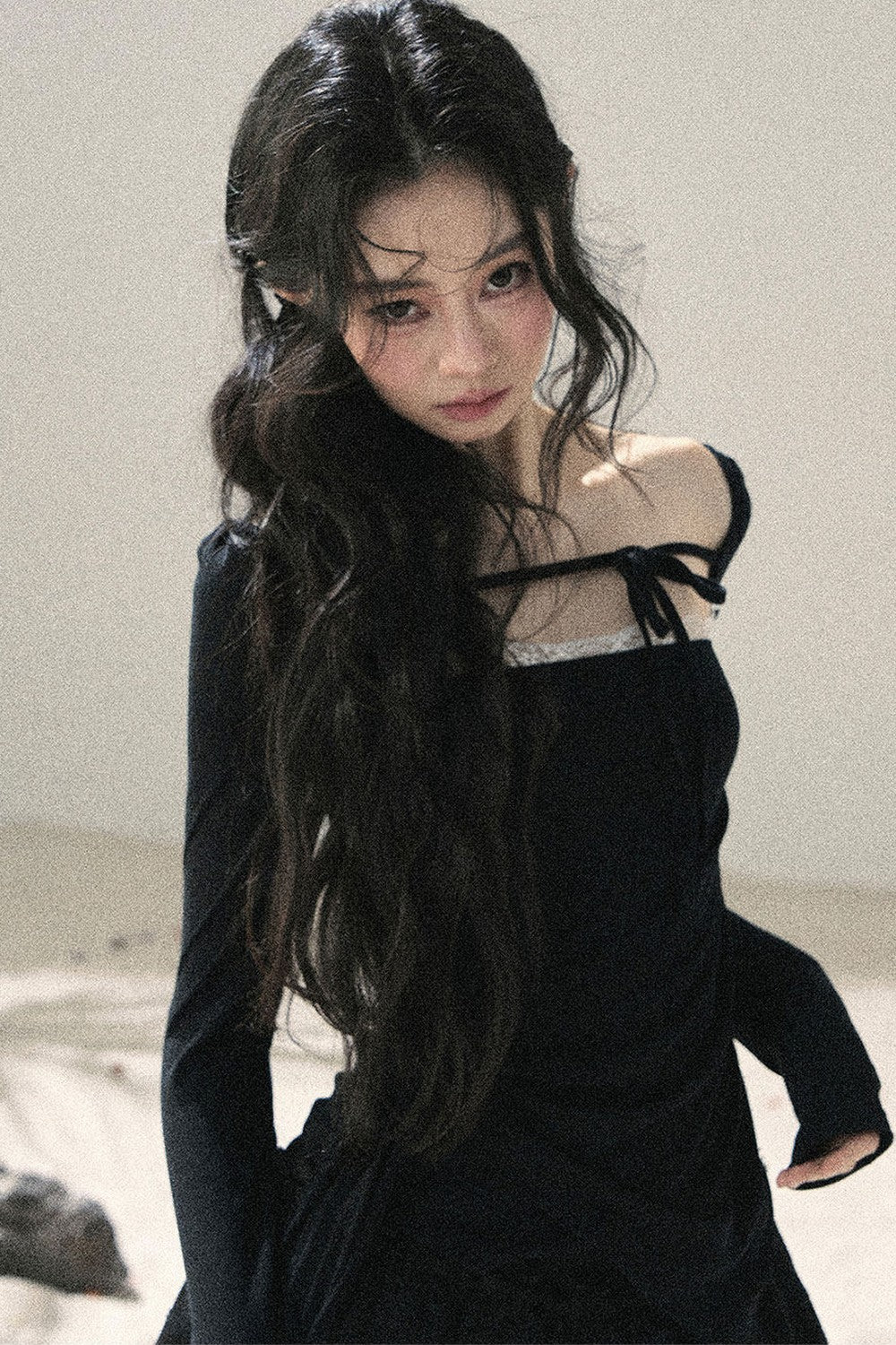 Long Sleeve Square Neck Lace Top