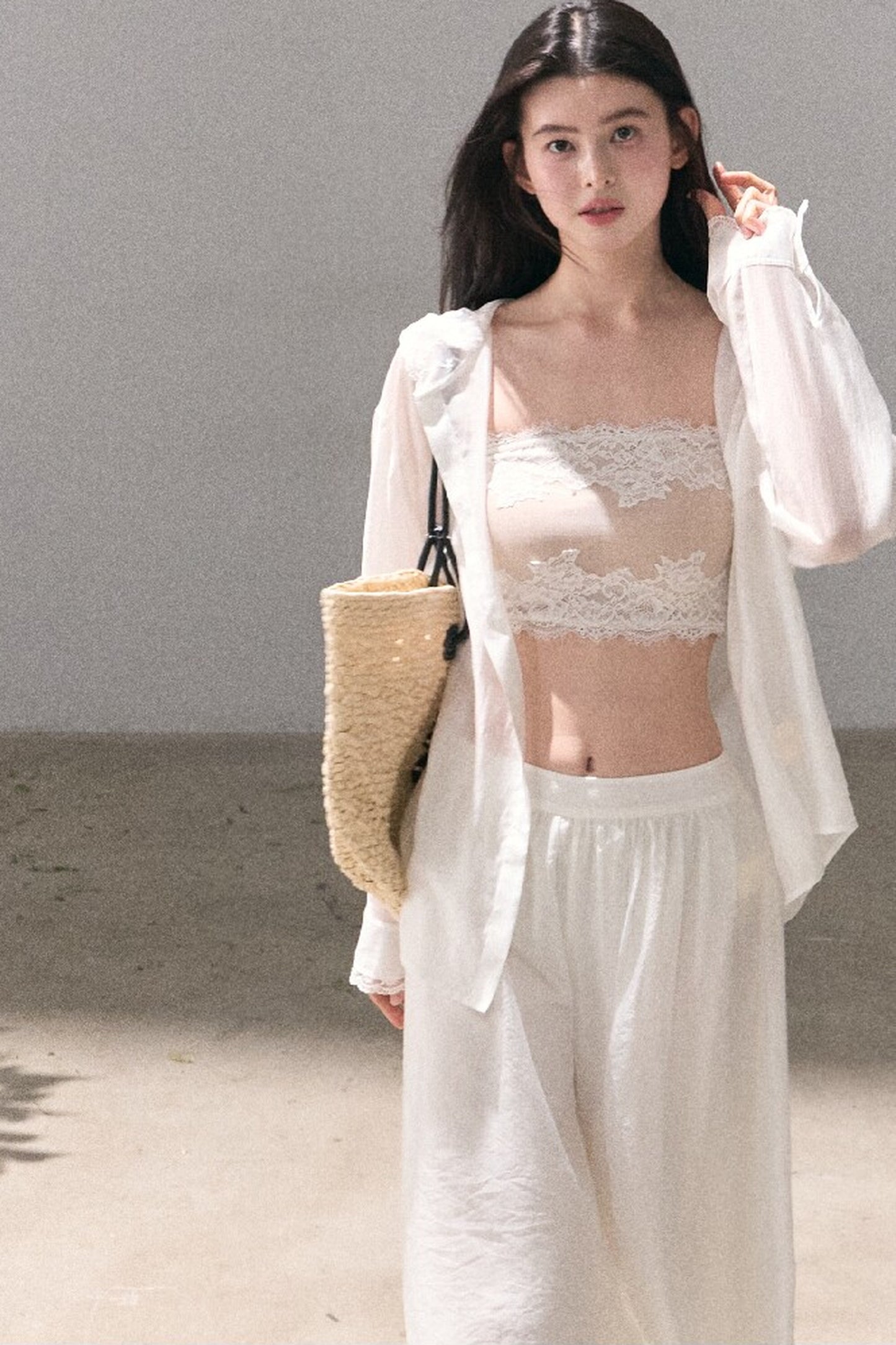 Lyocell Lace Hooded Cardigan