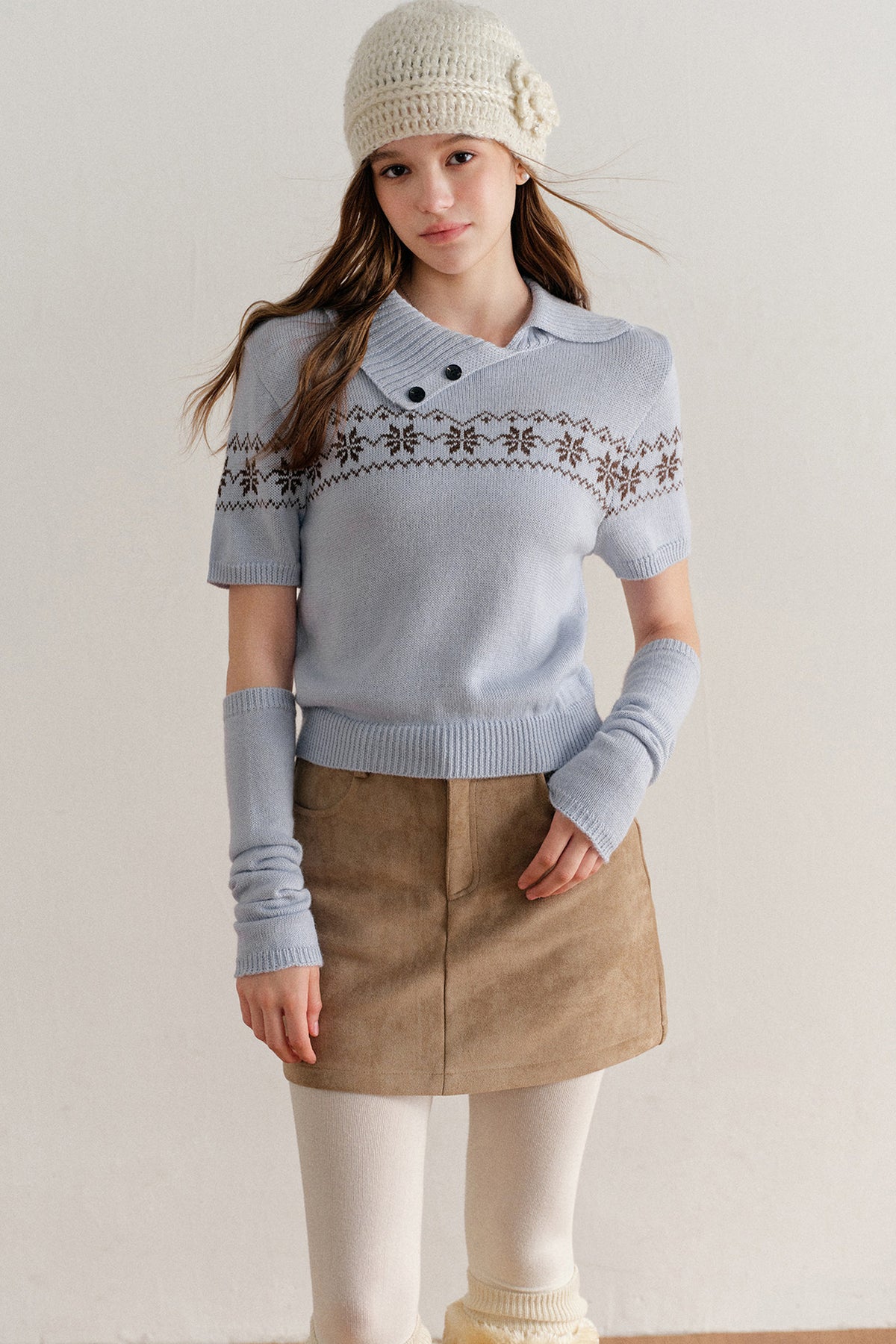Snowflake Fair Isle Knit Top