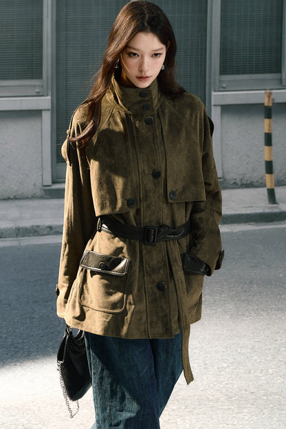 Suede Belted Jacket