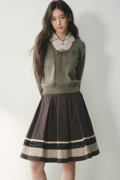 Floral Layered-Look Sweater