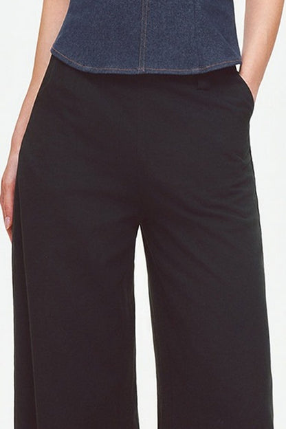 Tencel Linen Cotton Wide-Leg Trousers