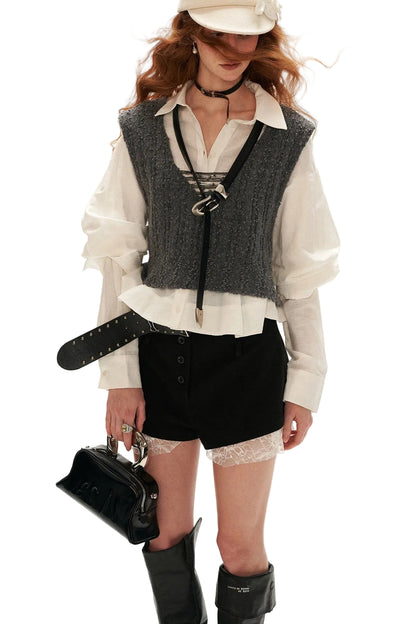 U-Neck Sleeveless Knit Vest