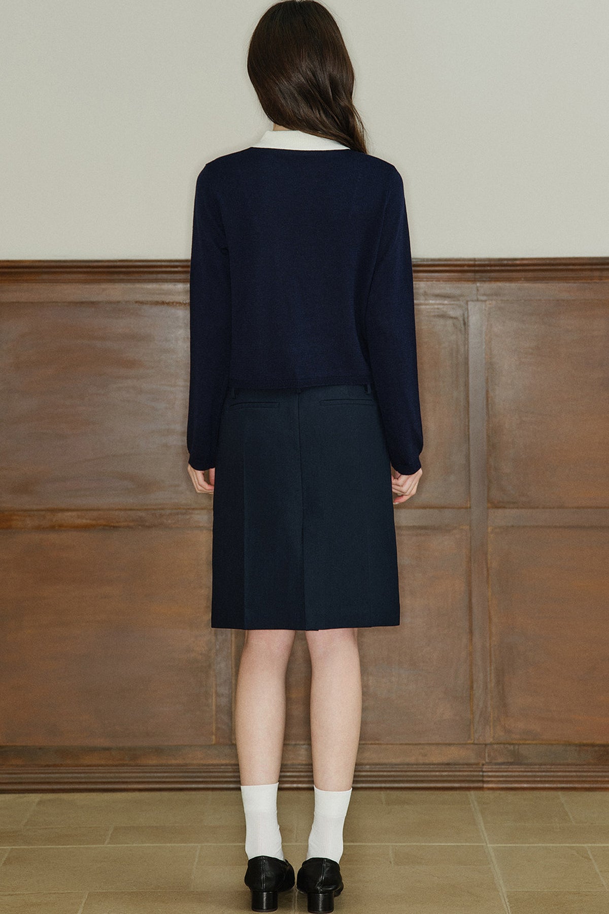 Color-Block Layered-Look Wool Knit Top