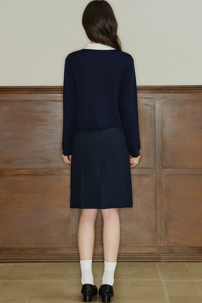 Color-Block Layered-Look Wool Knit Top