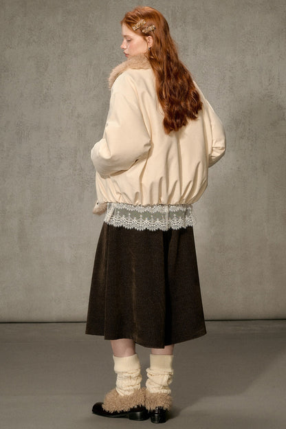 Fur Collar Bud-Shaped Down Jacket