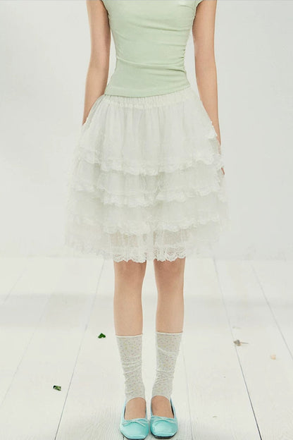 Layered Lace Cake Skirt
