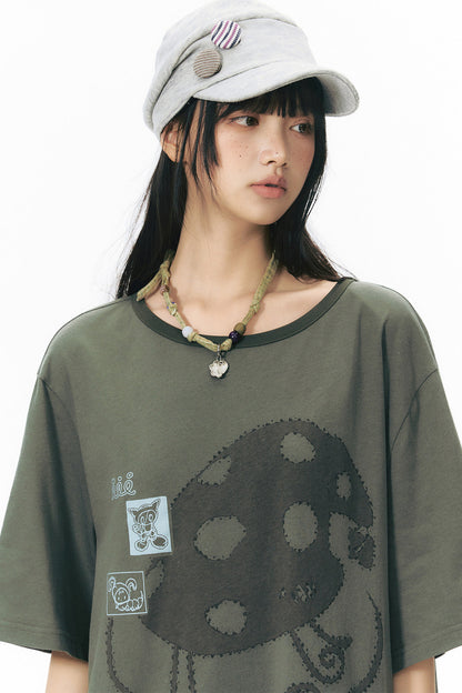 Starwii blusa oversize stampata