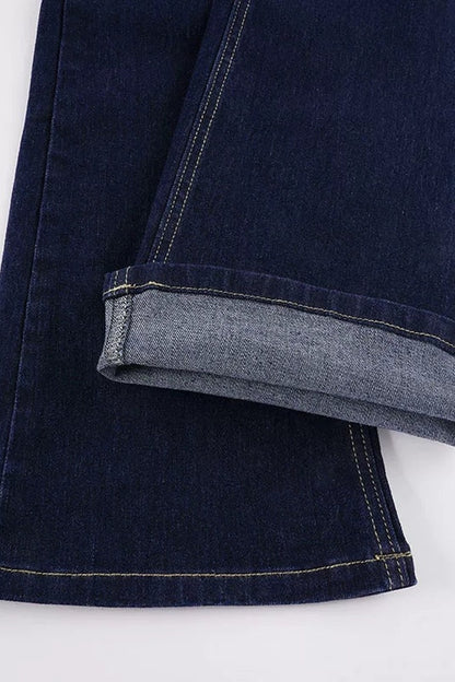 Raw Denim Slim Flared Jeans