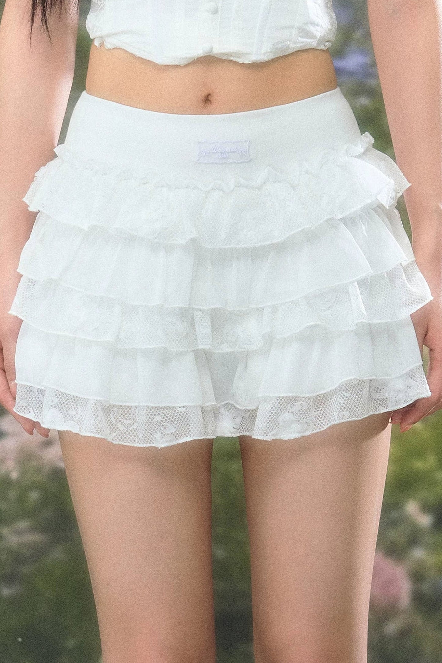 High Waist Lace Cake Skirt