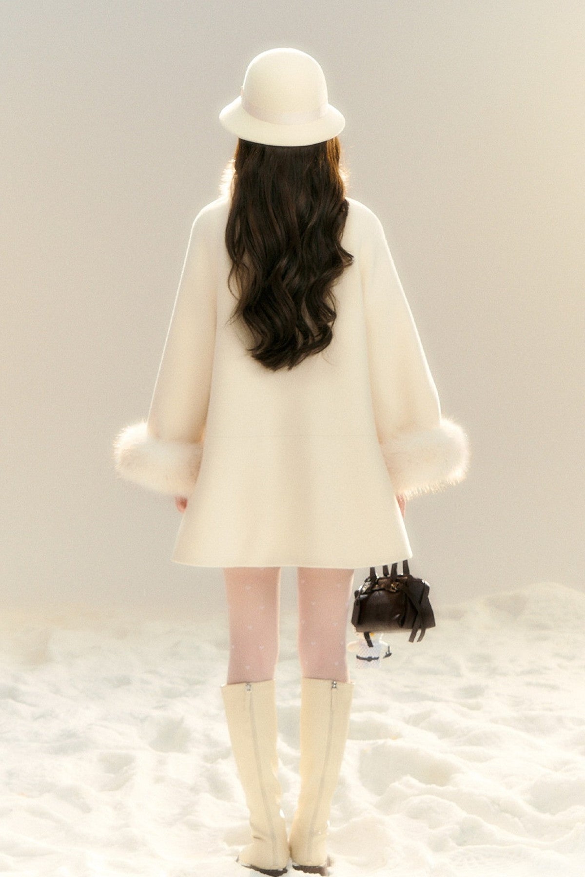 Bow Collar Woolen Coat